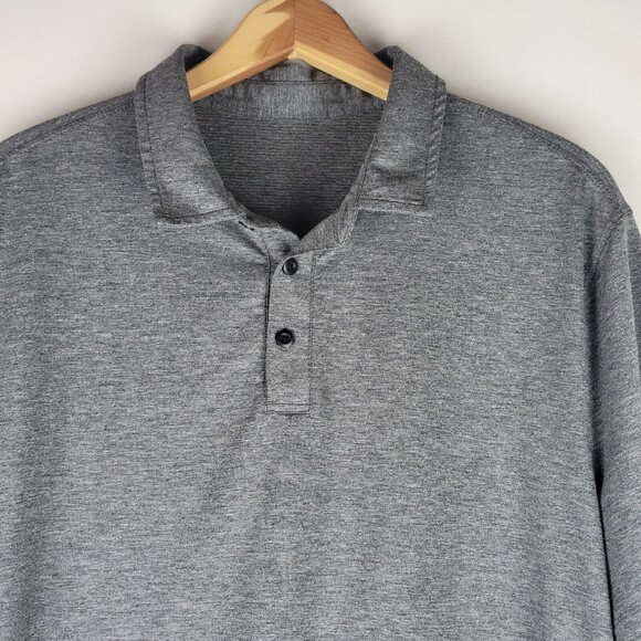 Lululemon Polo Shirt Mens Small Gray Pima Cotton Stretch Golf Casual Office - Picture 4 of 10